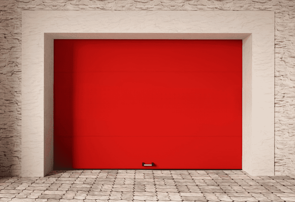 Секционные ворота цвет RAL 3000 (красный)