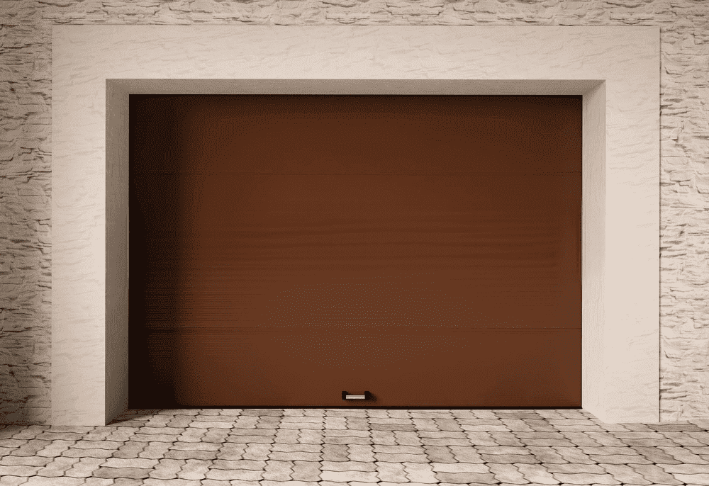 Секционные ворота цвет RAL 8014 (коричневый)
