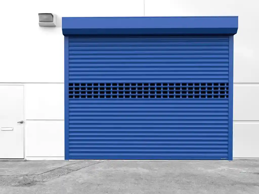 Рулонные ворота из микроволны синего цвета 3000х3000