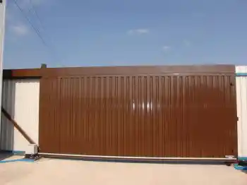 Откатные автоматические ворота Дорхан 2500х3500 коричневого цвет