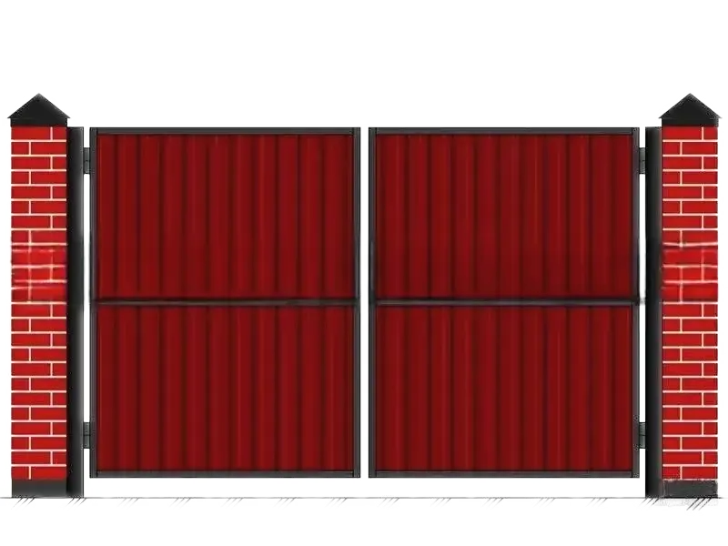 Распашные ворота из профлиста