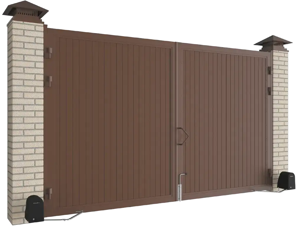 Распашные ворота из сэндвич-панелей