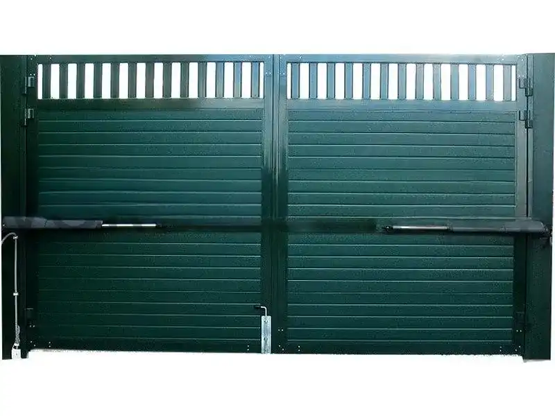 Автоматические распашные ворота зеленые 1750x2500 