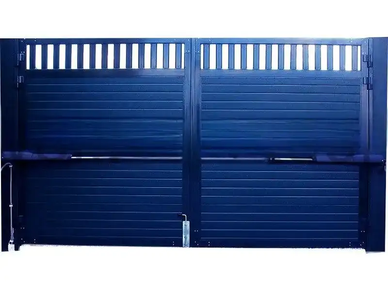 Автоматические распашные ворота синие 1750x2500 
