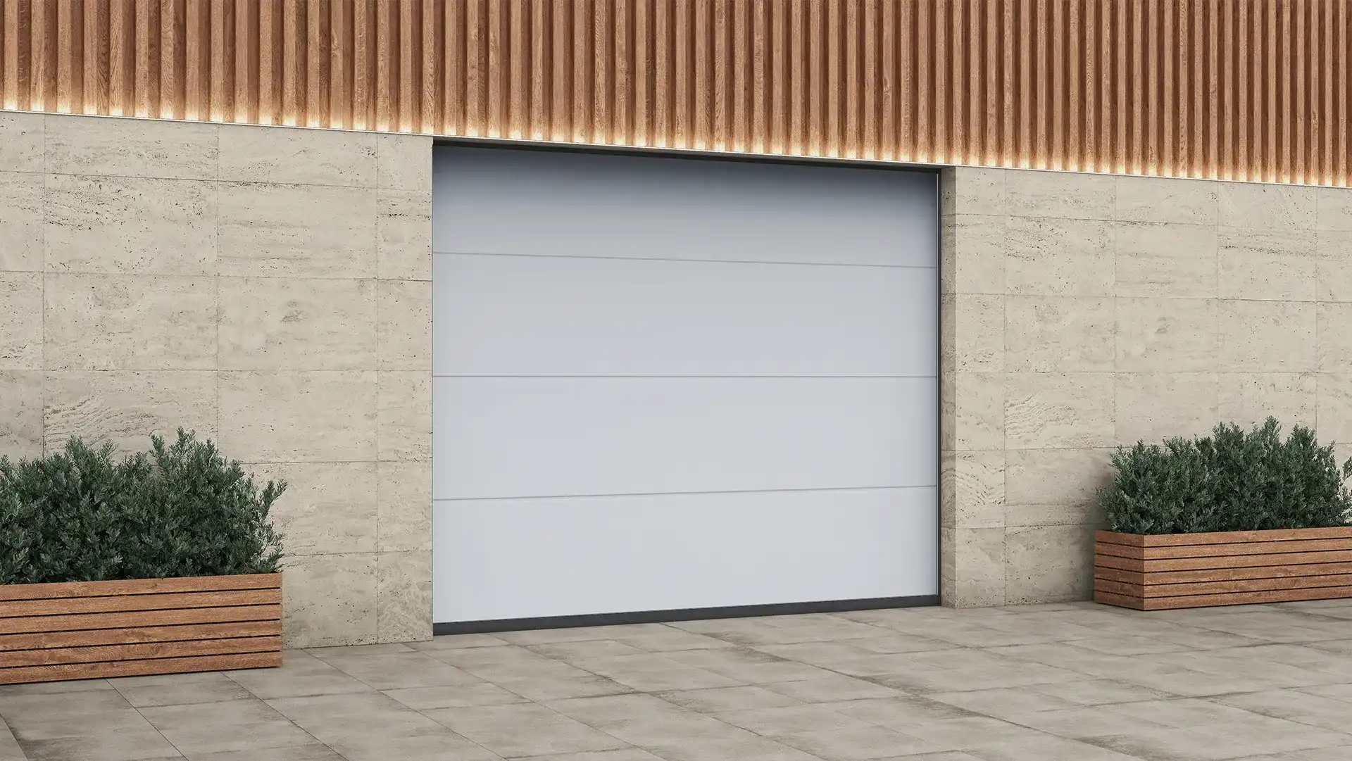 Дизайн панелей гаражных секционных гаражных ворот - L-гофр